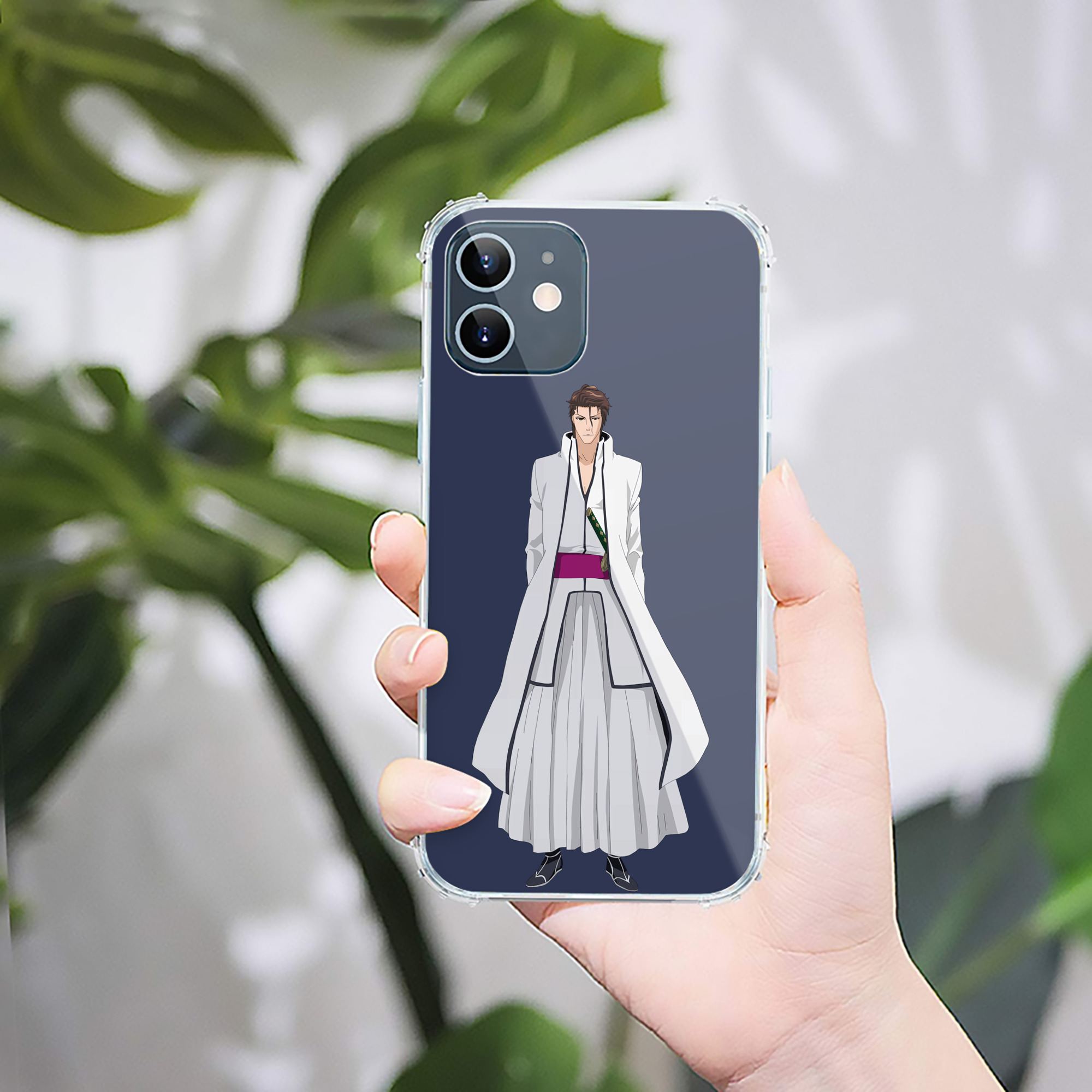 （画像用） ブリーチ 藍染 惣右介（あいぜん そうすけ） BLEACH Aizen Sousuke 【iPhone 12シリーズ対応】透明スマホケース（クリアソフトケース）